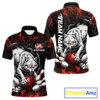 Fire Flame Funny Wolf Bowling Ball Jersey Personalized Bowling Team Shirts