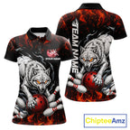 Fire Flame Funny Wolf Bowling Ball Jersey Personalized Bowling Team Shirts