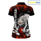 Fire Flame Funny Wolf Bowling Ball Jersey Personalized Bowling Team Shirts
