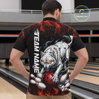 Fire Flame Funny Wolf Bowling Ball Jersey Personalized Bowling Team Shirts