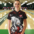 Fire Flame Funny Wolf Bowling Ball Jersey Personalized Bowling Team Shirts