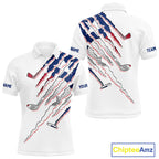 Texas Flag Golf Polo Shirt Personalized White Golf Clubs Attire, Team Golf Outfit