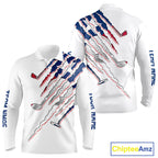 Texas Flag Golf Polo Shirt Personalized White Golf Clubs Attire, Team Golf Outfit