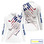 Texas Flag Golf Polo Shirt Personalized White Golf Clubs Attire, Team Golf Outfit