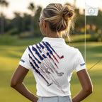 Texas Flag Golf Polo Shirt Personalized White Golf Clubs Attire, Team Golf Outfit
