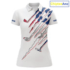 Texas Flag Golf Polo Shirt Personalized White Golf Clubs Attire, Team Golf Outfit