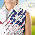 Texas Flag Golf Sleeveless Polo Shirt Personalized White Golf Clubs Attire, Team Golf Outfit