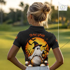Custom Halloween Golf Polo Shirt Personalized Spooky Ghost Golfer Halloween Golf Jersey