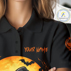 Custom Halloween Golf Polo Shirt Personalized Spooky Ghost Golfer Halloween Golf Jersey