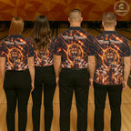 Fire Lion Bowling Shirt Custom Lion Thunder Bowler Polo 1/4-Zip Jersey Bowling Team League