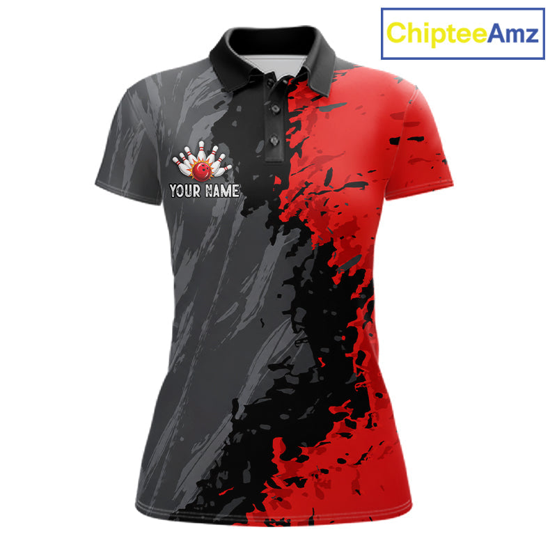 American Flag Grey And Red Grunge Bowling Shirt Custom Patriotic Bowling Team Jerseys