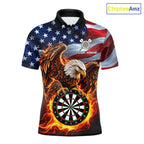 Custom Flame Eagle Patriotic Darts Shirt Personalized US Flag Darts Team Jersey