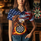 Custom Flame Eagle Patriotic Darts Shirt Personalized US Flag Darts Team Jersey
