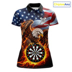 Custom Flame Eagle Patriotic Darts Shirt Personalized US Flag Darts Team Jersey