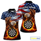 Custom Flame Eagle Patriotic Darts Shirt Personalized US Flag Darts Team Jersey