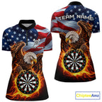 Custom Flame Eagle Patriotic Darts Shirt Personalized US Flag Darts Team Jersey