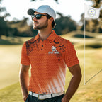 Heart Halloween Golf Polo Shirt Custom Orange Spiderweb Name Golf Shirt, Halloween Golf Gifts