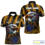 American Flag Eagle Darts Polo & 1/4-Zip Shirt Custom Patriotic Outfit Dart Team Jersey