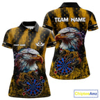 American Flag Eagle Darts Polo & 1/4-Zip Shirt Custom Patriotic Outfit Dart Team Jersey