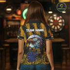 American Flag Eagle Darts Polo & 1/4-Zip Shirt Custom Patriotic Outfit Dart Team Jersey