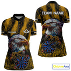 American Flag Eagle Darts Polo & 1/4-Zip Shirt Custom Patriotic Outfit Dart Team Jersey