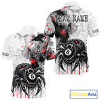 Personalized Splash Black And Red Spider 8 Ball Billiard Shirt Custom Pool Billiard Jersey