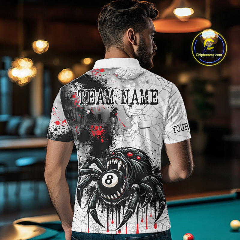 Personalized Splash Black And Red Spider 8 Ball Billiard Shirt Custom Pool Billiard Jersey