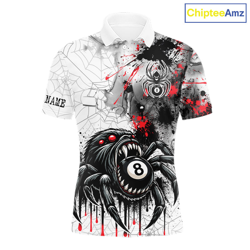 Personalized Splash Black And Red Spider 8 Ball Billiard Shirt Custom Pool Billiard Jersey