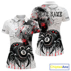Personalized Splash Black And Red Spider 8 Ball Billiard Shirt Custom Pool Billiard Jersey