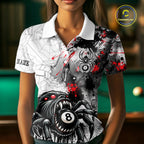 Personalized Splash Black And Red Spider 8 Ball Billiard Shirt Custom Pool Billiard Jersey