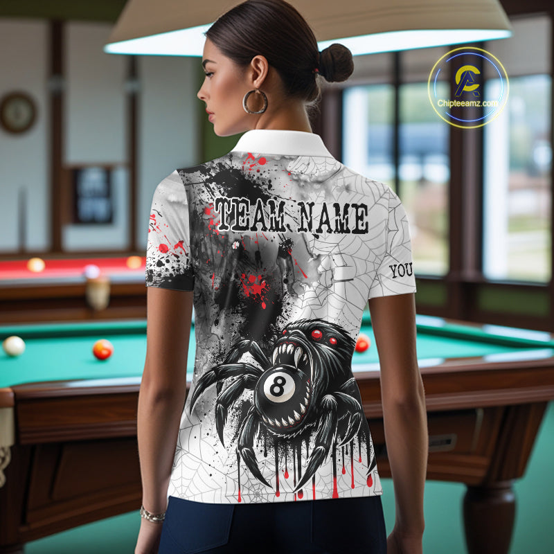 Personalized Splash Black And Red Spider 8 Ball Billiard Shirt Custom Pool Billiard Jersey
