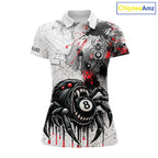 Personalized Splash Black And Red Spider 8 Ball Billiard Shirt Custom Pool Billiard Jersey
