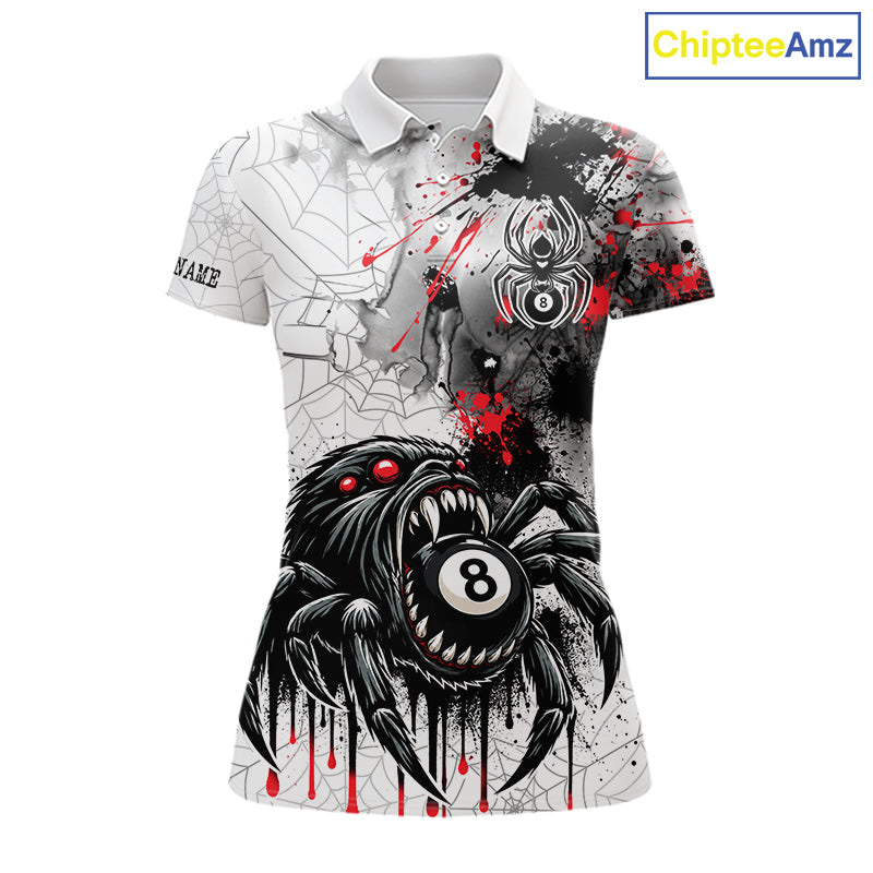 Personalized Splash Black And Red Spider 8 Ball Billiard Shirt Custom Pool Billiard Jersey