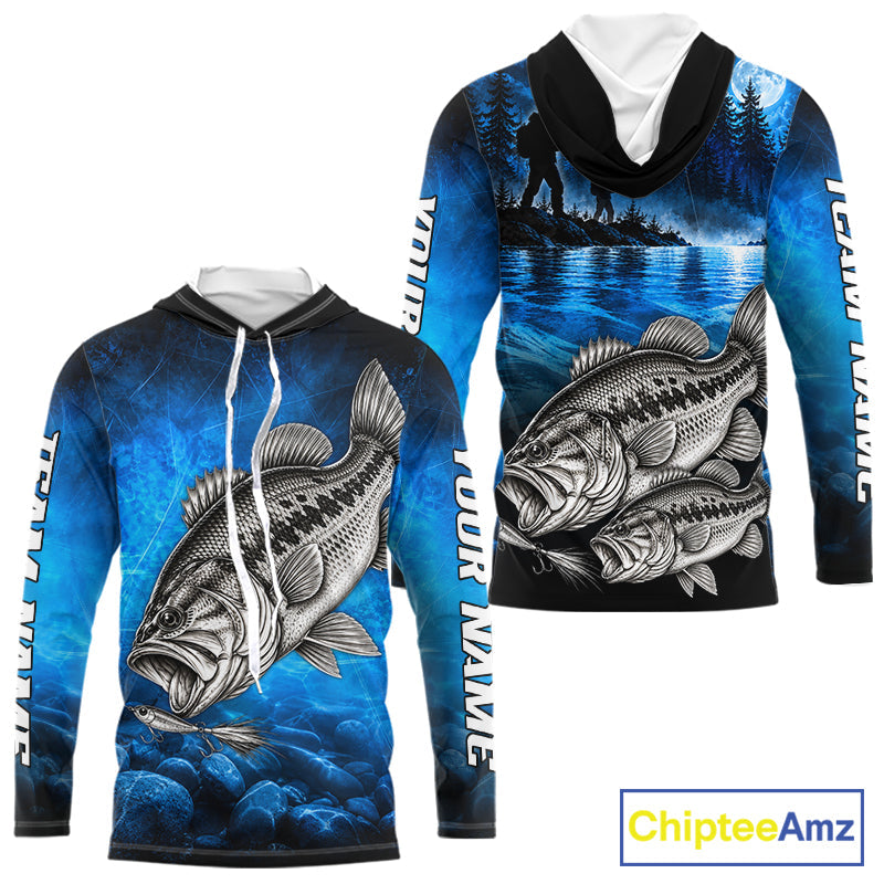 Custom Bass Fishing Tournament Shirt Bass Fishing Jersey Custom Name Fisherman Short & Long Sleeve Apparel