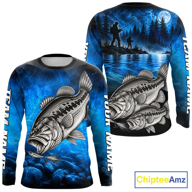 Custom Bass Fishing Tournament Shirt Bass Fishing Jersey Custom Name Fisherman Short & Long Sleeve Apparel
