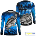 Custom Bass Fishing Tournament Shirt Bass Fishing Jersey Custom Name Fisherman Short & Long Sleeve Apparel
