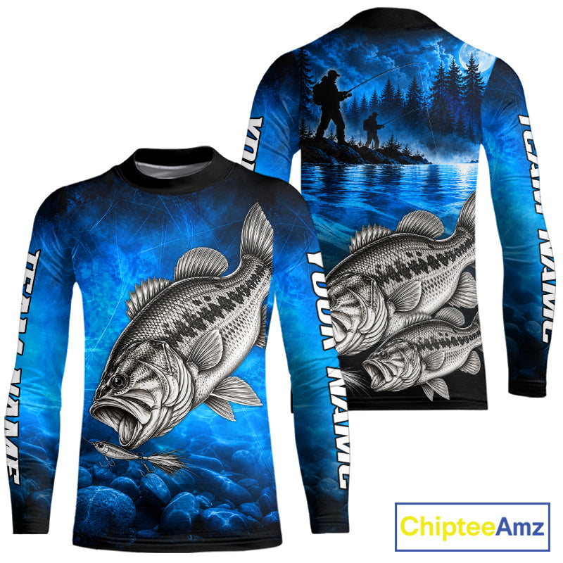 Custom Bass Fishing Tournament Shirt Bass Fishing Jersey Custom Name Fisherman Short & Long Sleeve Apparel