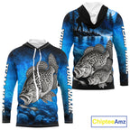 Custom Crappie Fishing Tournament Shirt Fishing Jersey Custom Name Fisherman Short & Long Sleeve Apparel