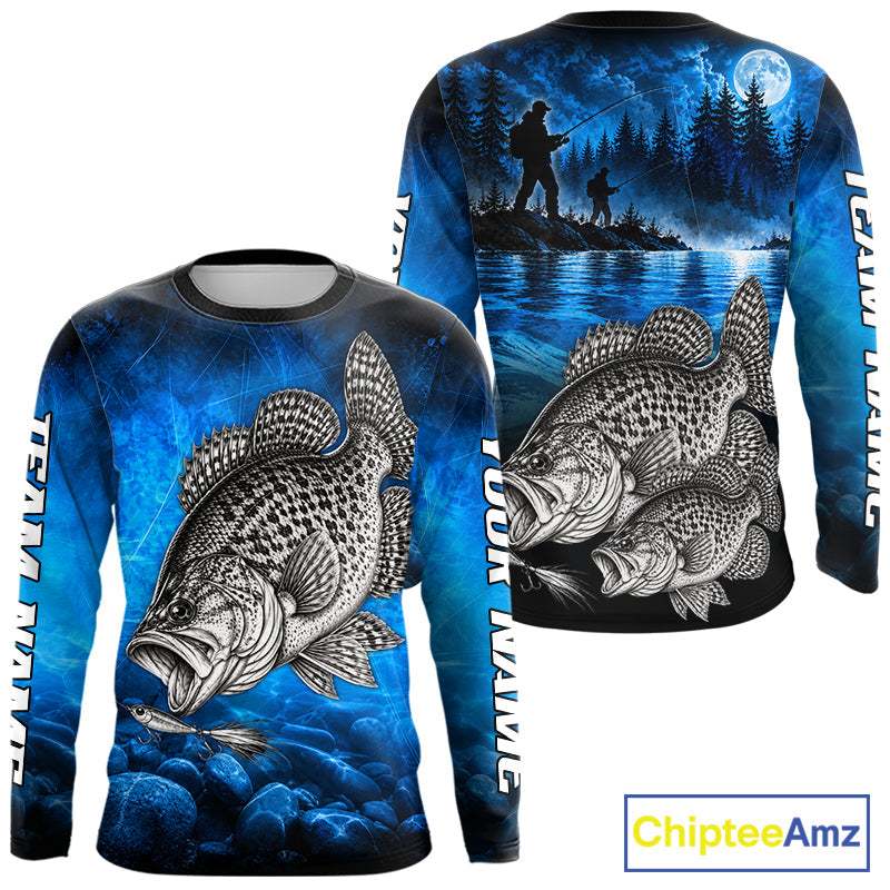 Custom Crappie Fishing Tournament Shirt Fishing Jersey Custom Name Fisherman Short & Long Sleeve Apparel