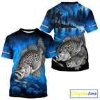 Custom Crappie Fishing Tournament Shirt Fishing Jersey Custom Name Fisherman Short & Long Sleeve Apparel