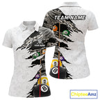 8 Ball & 9 Ball Pool Billiard Cue Shirt Custom Grey Camo Billiard Team Jersey