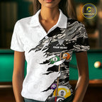8 Ball & 9 Ball Pool Billiard Cue Shirt Custom Grey Camo Billiard Team Jersey
