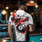 Custom Splatter 8 Ball Pool Jersey Black And Red Splash Billiard Team Jerseys