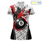 Custom Splatter 8 Ball Pool Jersey Black And Red Splash Billiard Team Jerseys
