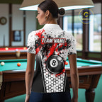Custom Splatter 8 Ball Pool Jersey Black And Red Splash Billiard Team Jerseys