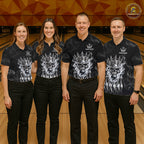 Custom Silver Crown Skull Bowling Jersey White Smokes Bowling Polo 1/4-Zip Shirt Bowler Gift