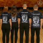 Custom Silver Crown Skull Bowling Jersey White Smokes Bowling Polo 1/4-Zip Shirt Bowler Gift