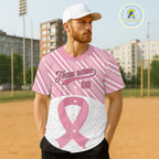 Custom White-Pink Ribbon Baseball Jerseys Breast Cancer Awareness Baseball Shirt