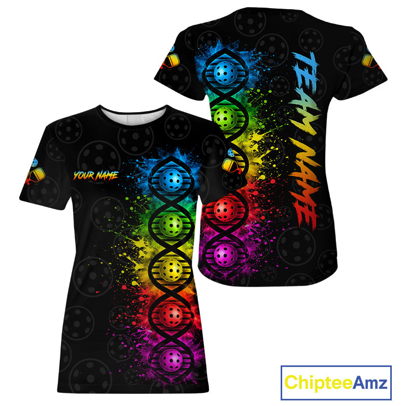 Colorful Splatter Pickleball Shirt Is In My Dna Custom Pickleball Tournament Team Uniform
