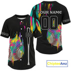 Custom 's Baseball Jersey Colorful Grunge Baseball Shirt, Baseball Jerseys